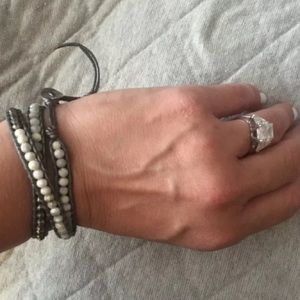 Chan Luu Wrap Bracelet w/ Gray, White & Blk BEADS